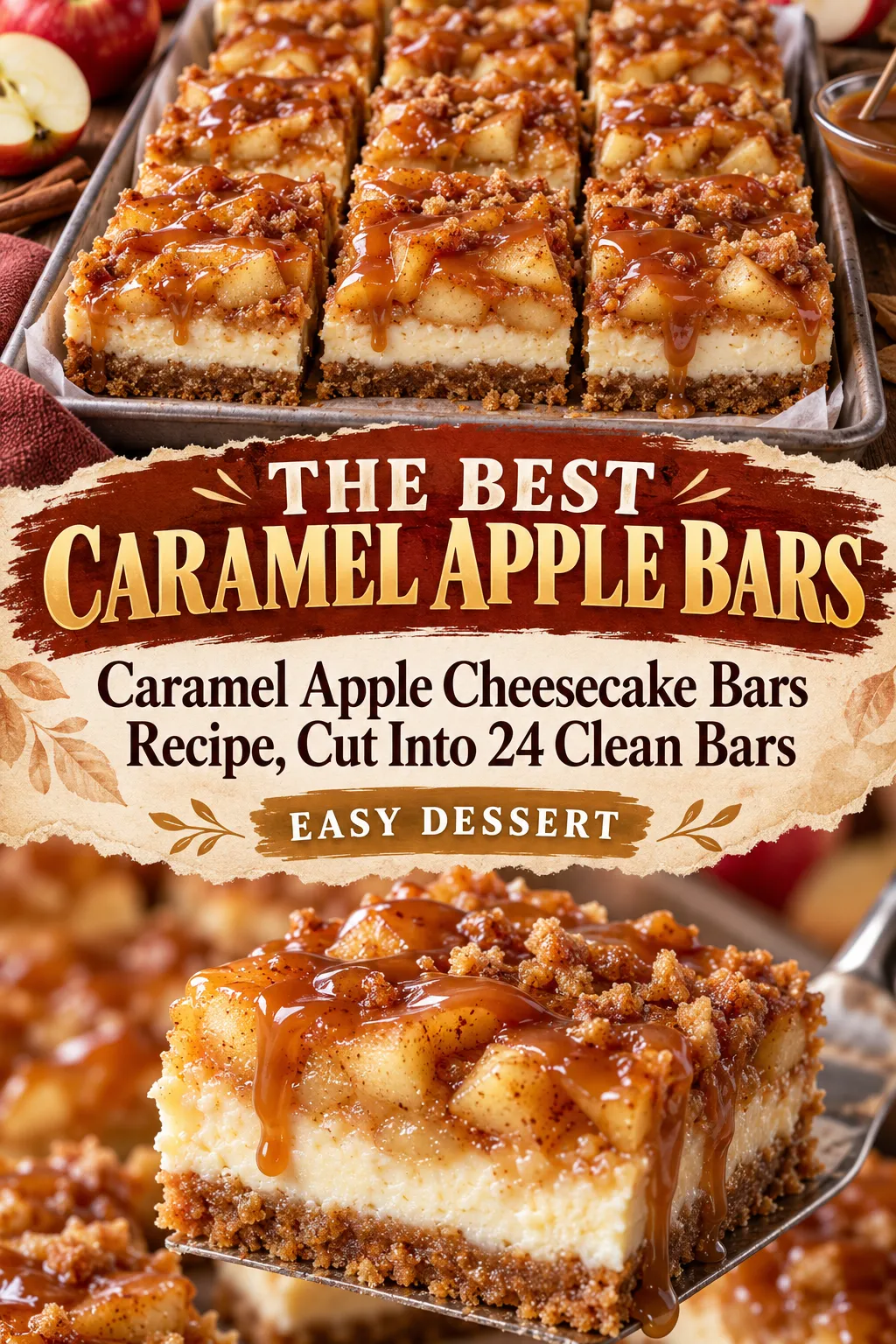 Caramel Apple Cheesecake Bars Recipe
