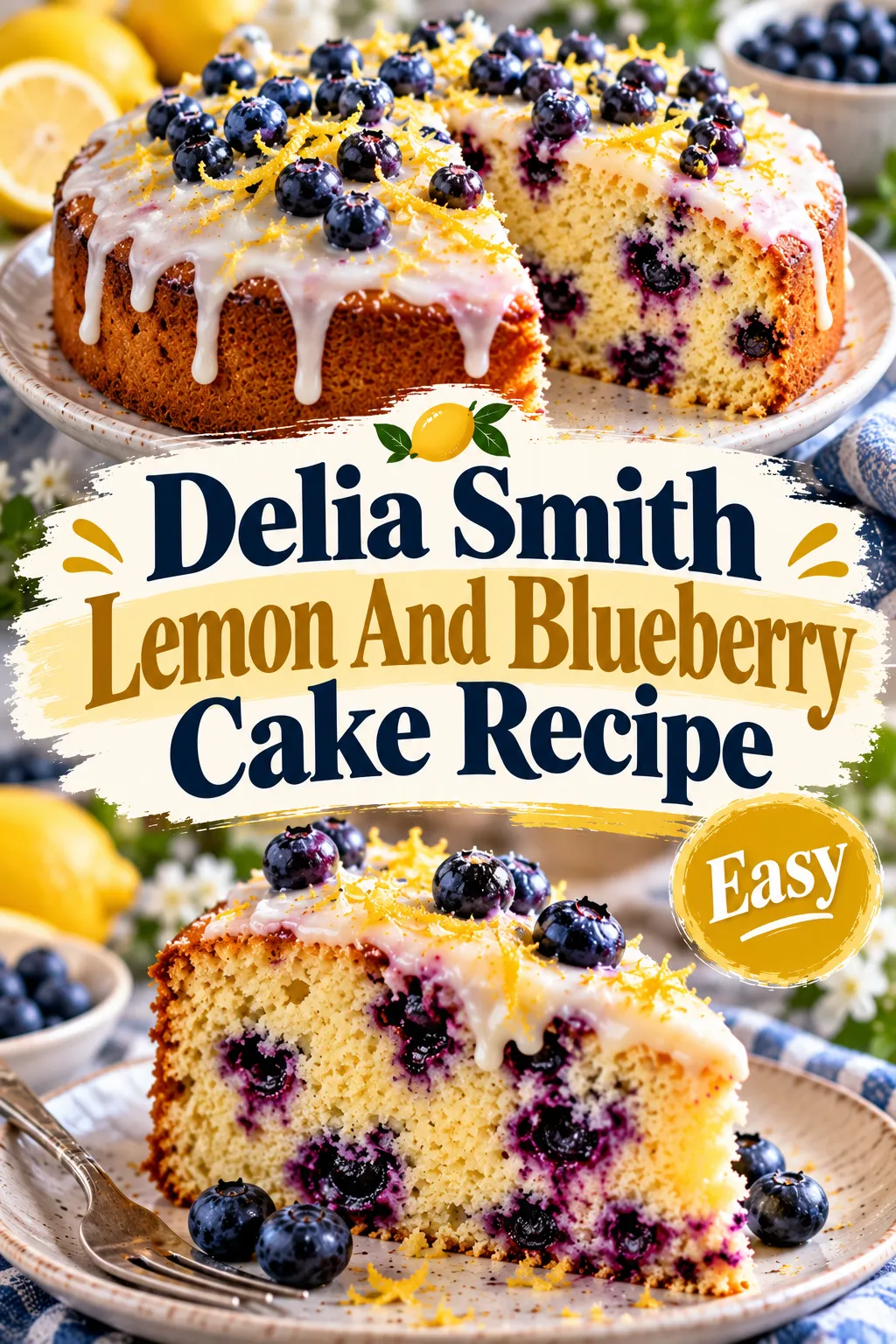 Delia Smith Lemon and Blueberry Cake Recipe