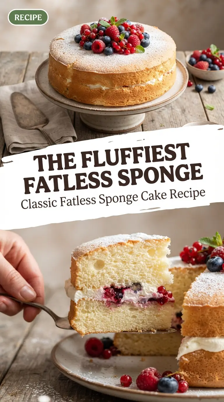 Fatless Sponge Recipe (3 Eggs, No Butter or Oil)